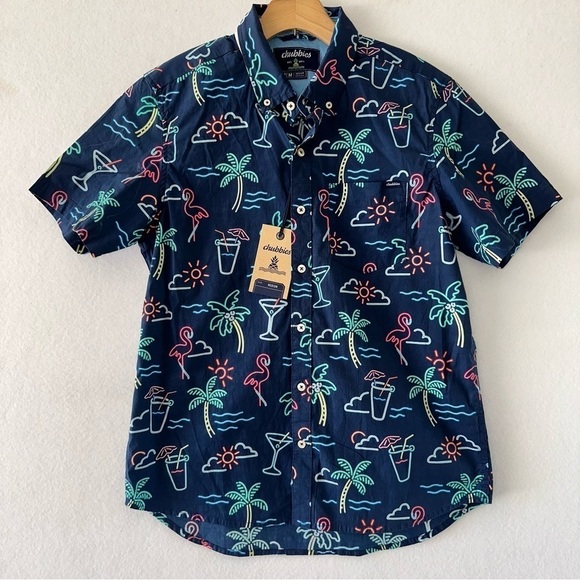 Chubbies The One Man Wolf Pack Friday Shirt The Neon Lights Medium NWT - Picture 4 of 11